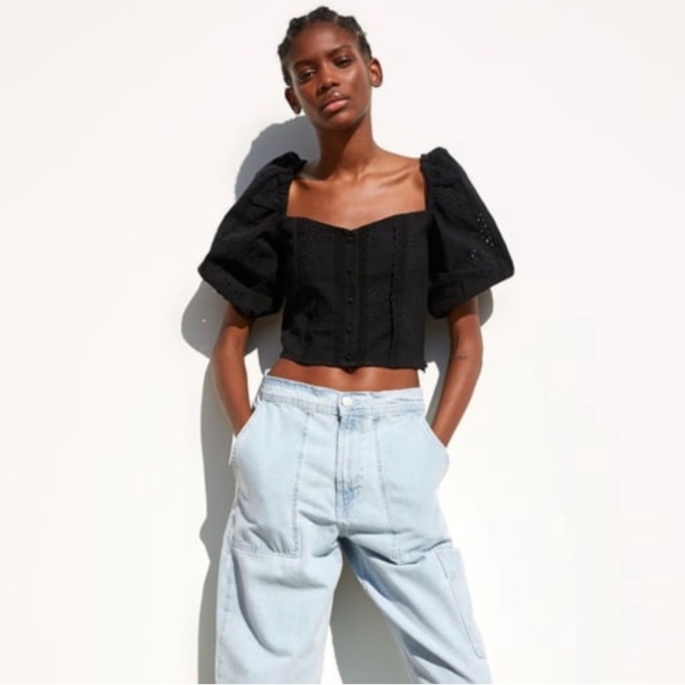 Zara eyelet crop top